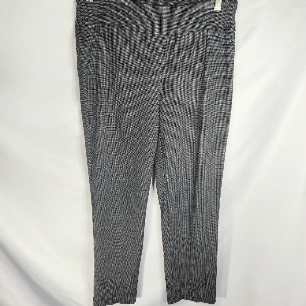 Hilary Radley Black & White w/Faux Pockets Slimming Pull On Pants Size Medium